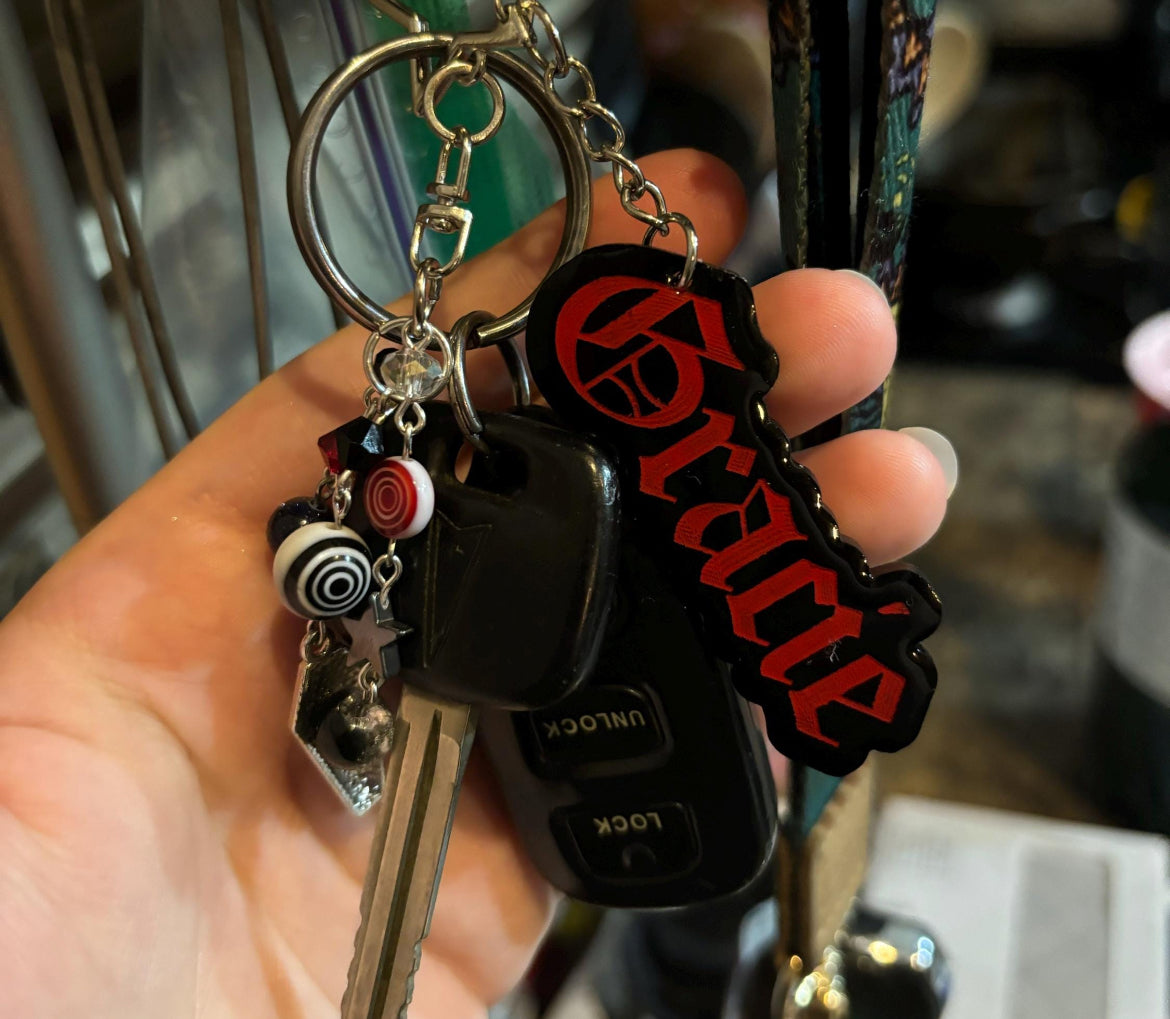 Custom Name Keychains - Old English Style