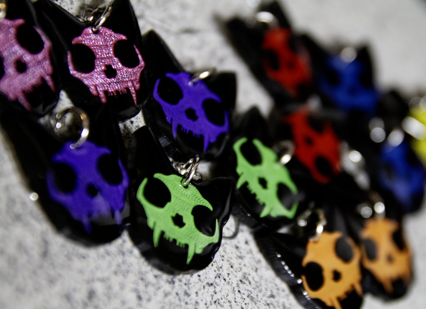 Spooky Skull Kitty Earrings