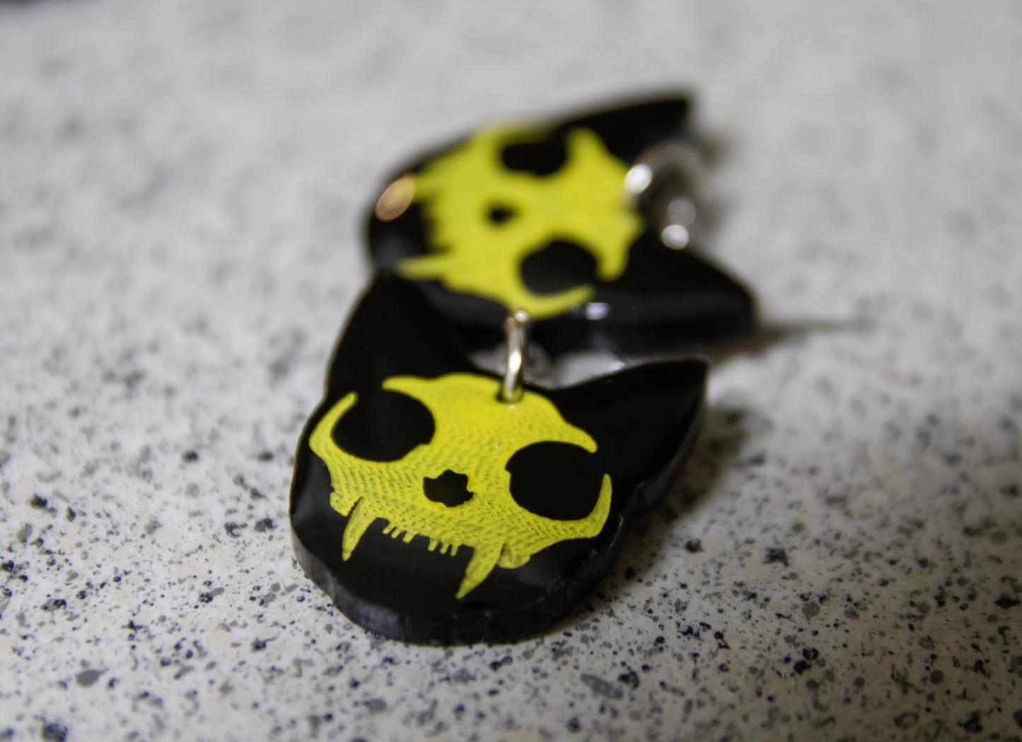 Spooky Skull Kitty Earrings