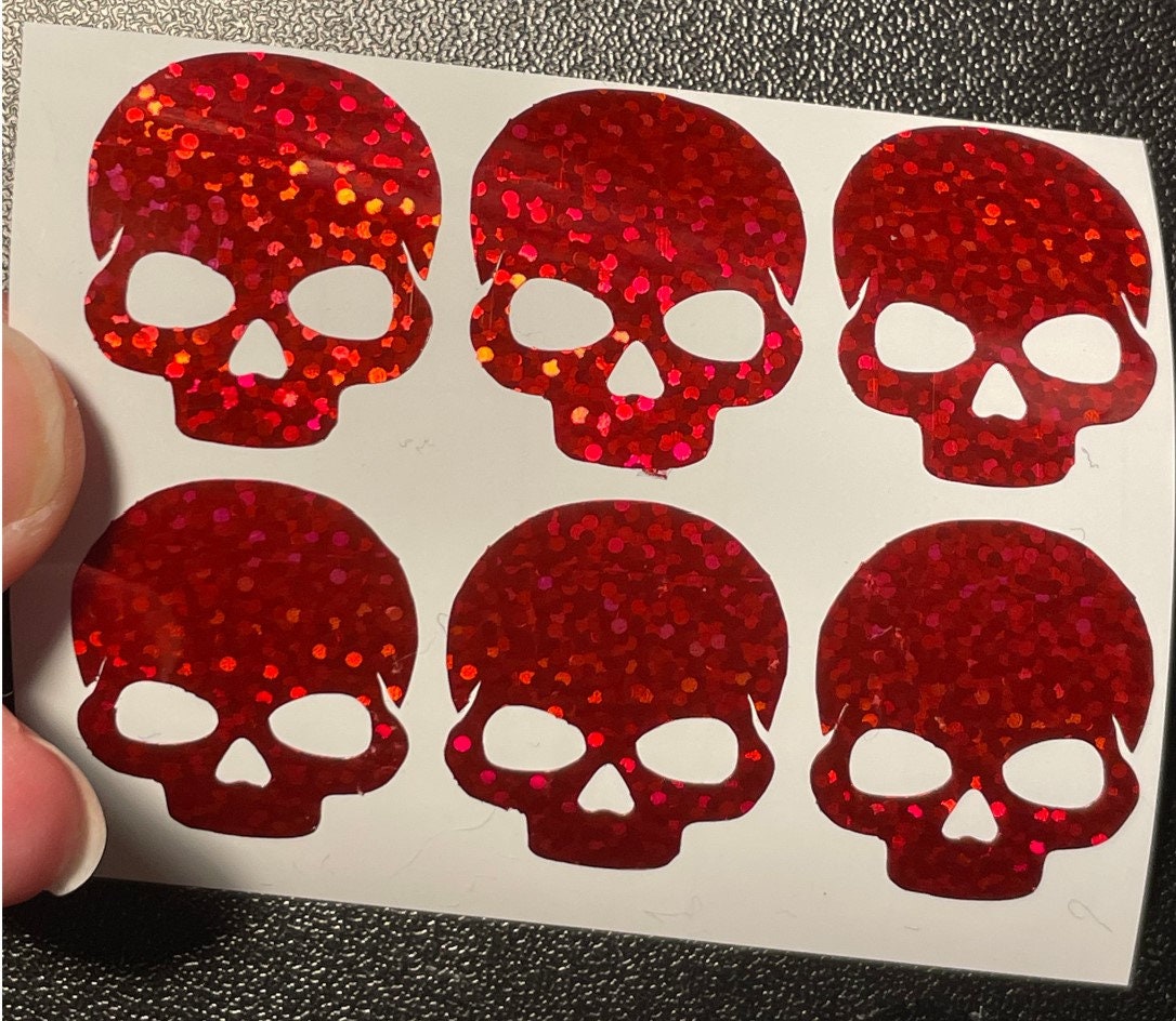 Water Proof Holographic Skull Vinyl stickers
