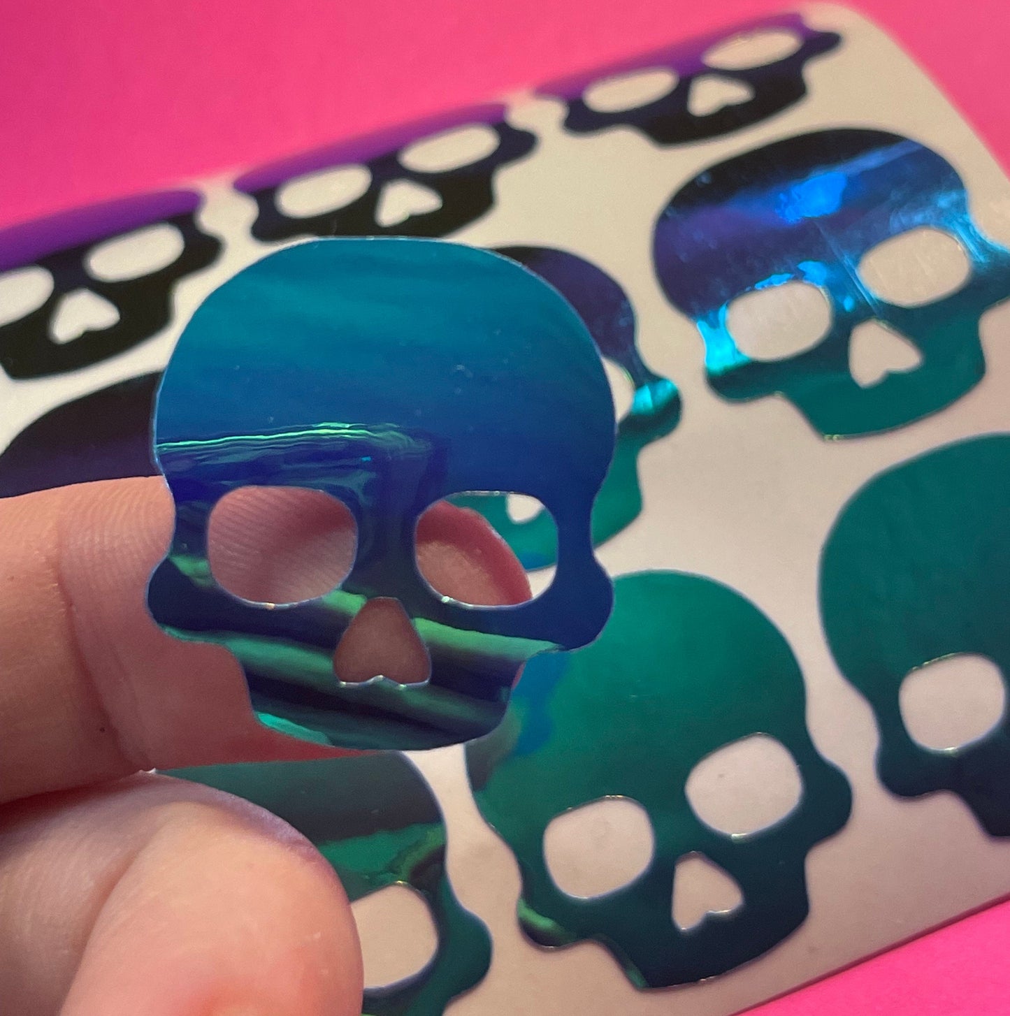 Water Proof Holographic Skull Vinyl stickers