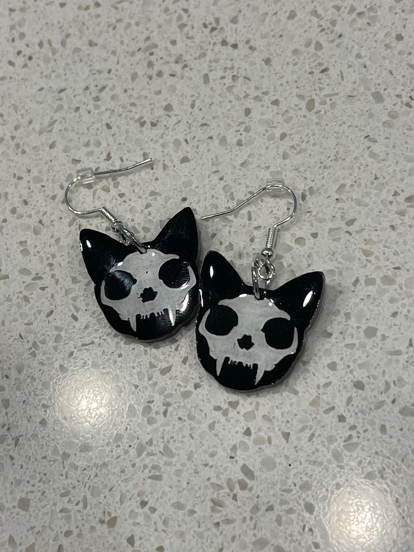 Spook Skull Kitty Earrings