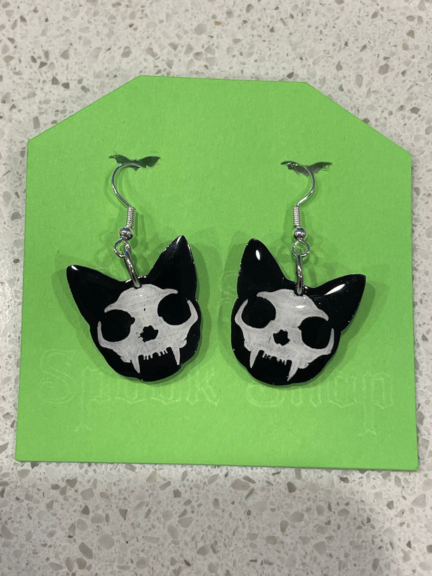 Spook Skull Kitty Earrings