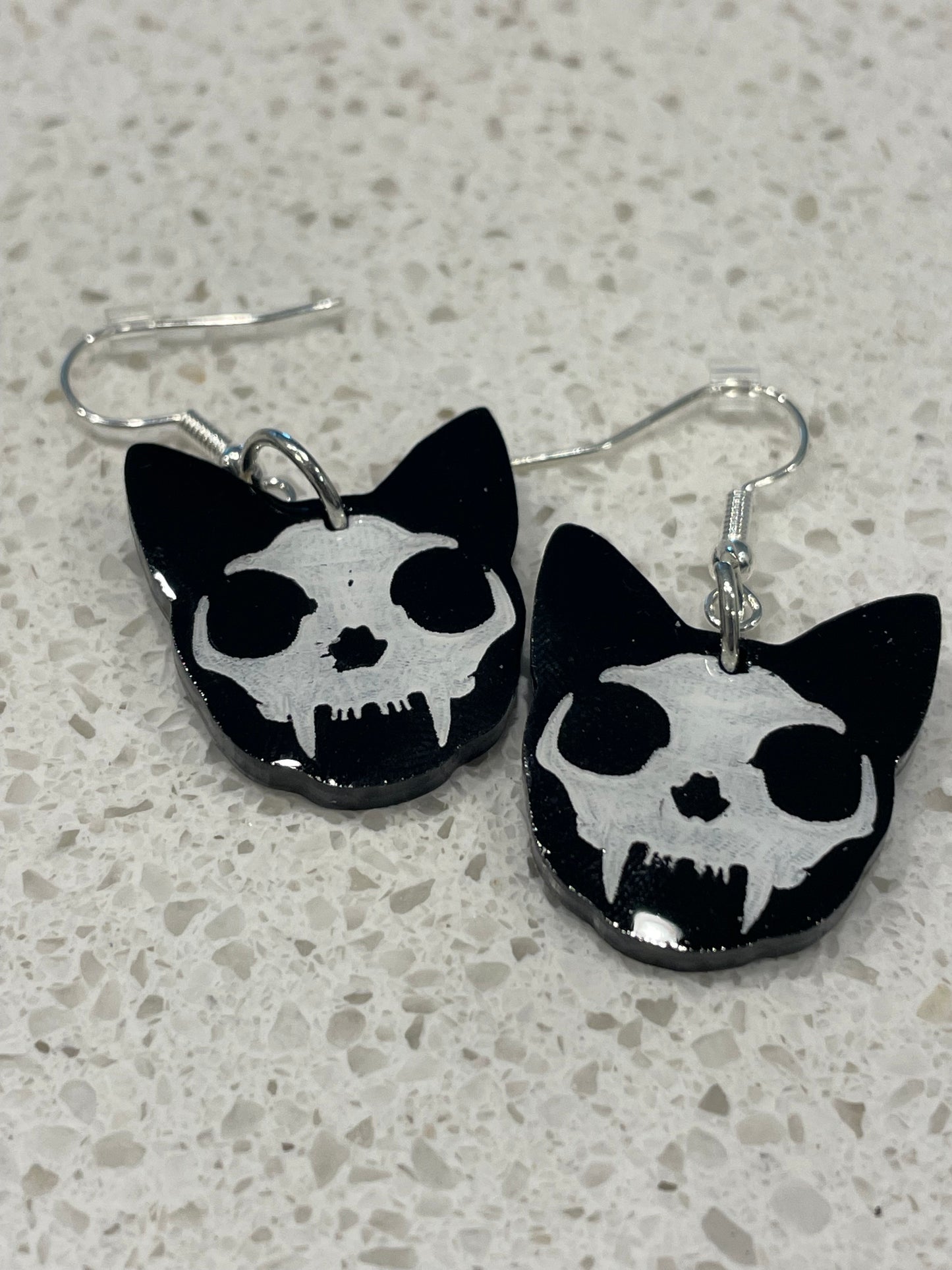 Spook Skull Kitty Earrings