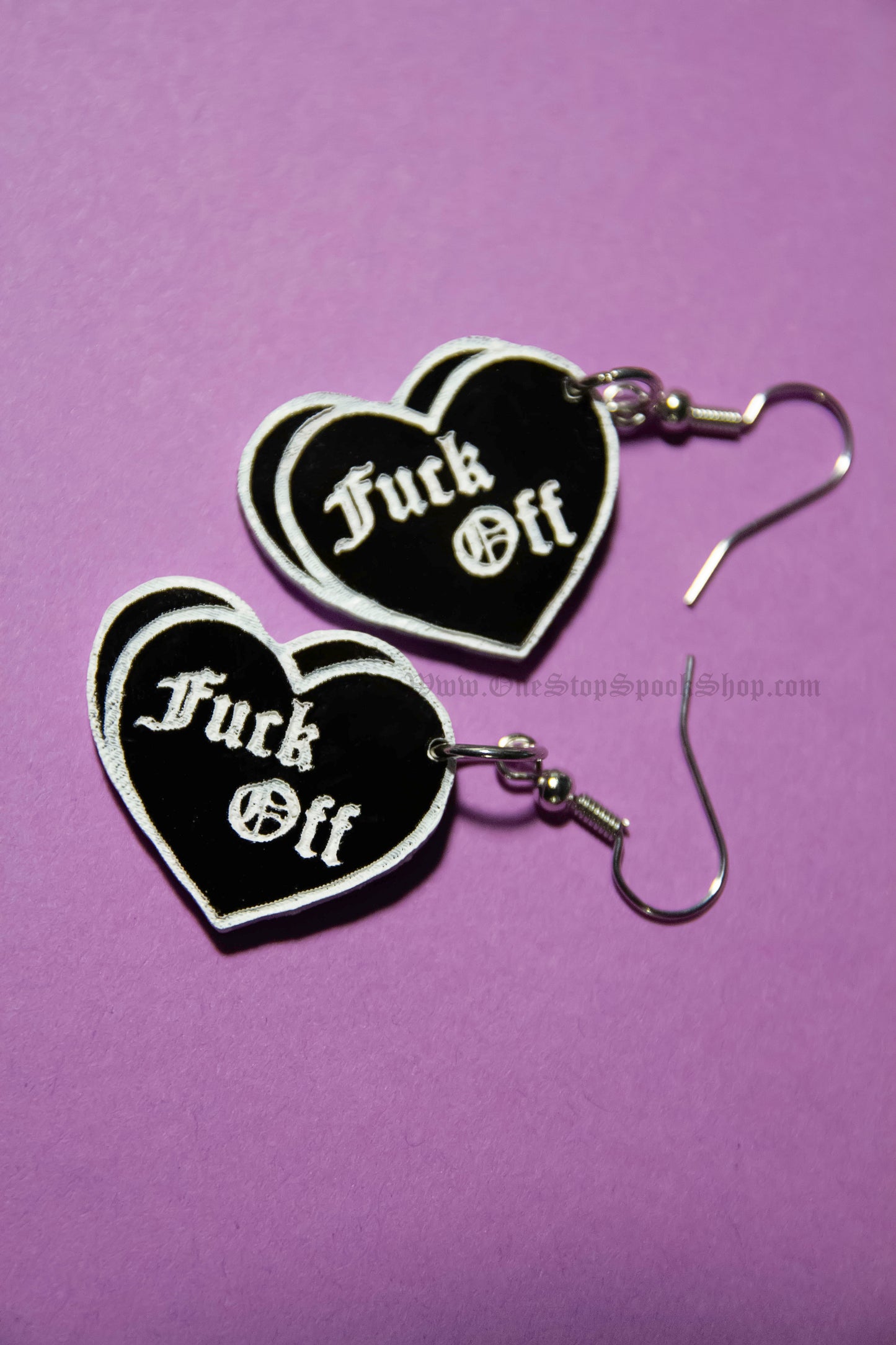 Candy Heart Fuck Off Earrings