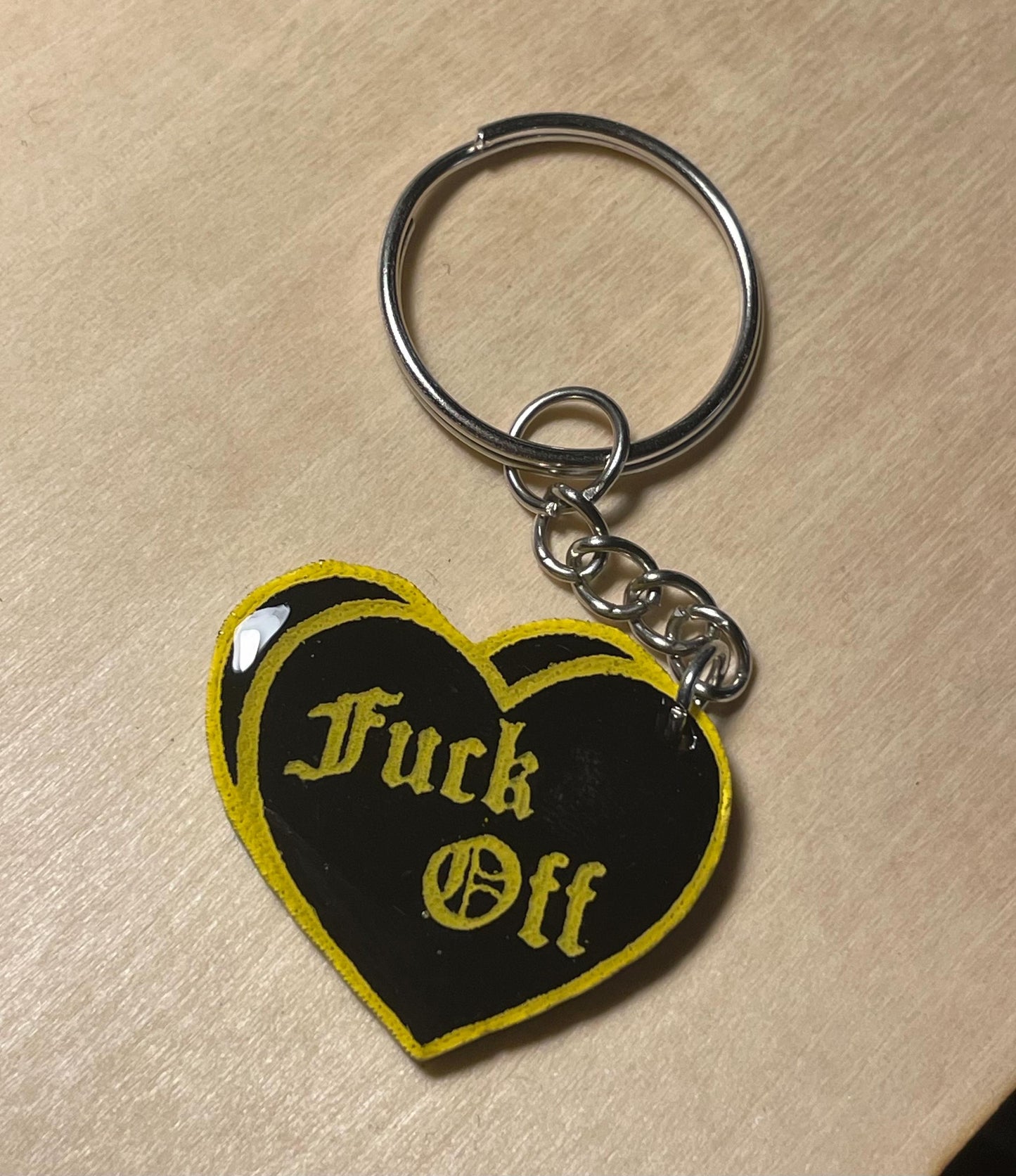 Fuck Off Candy Heart Key Chain - Different Colors Available