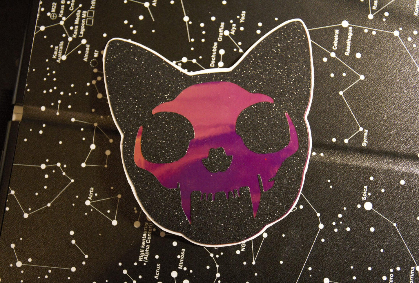 Shimmery Holographic Spooky Kitty Decals