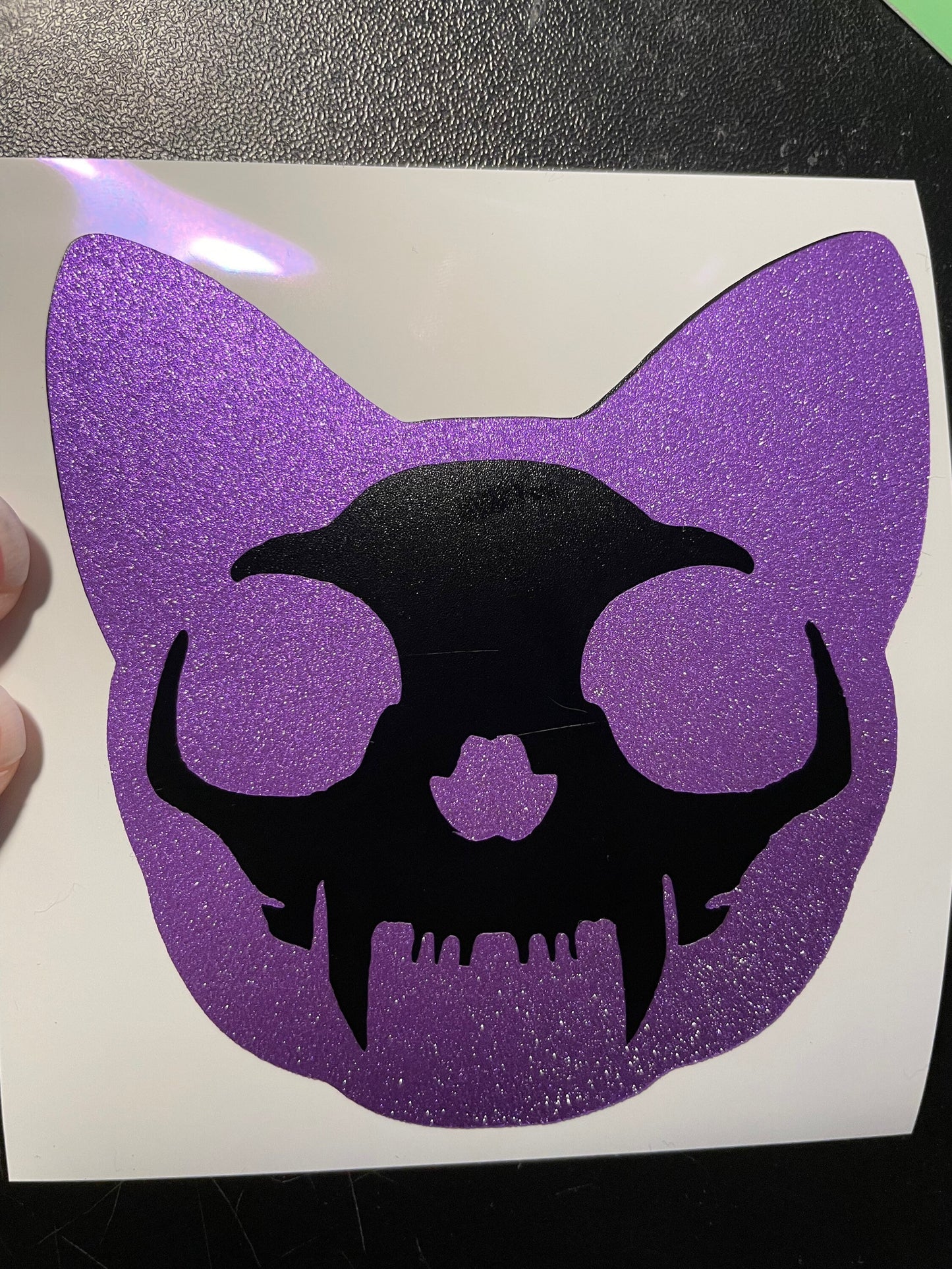 Shimmery Holographic Spooky Kitty Decals